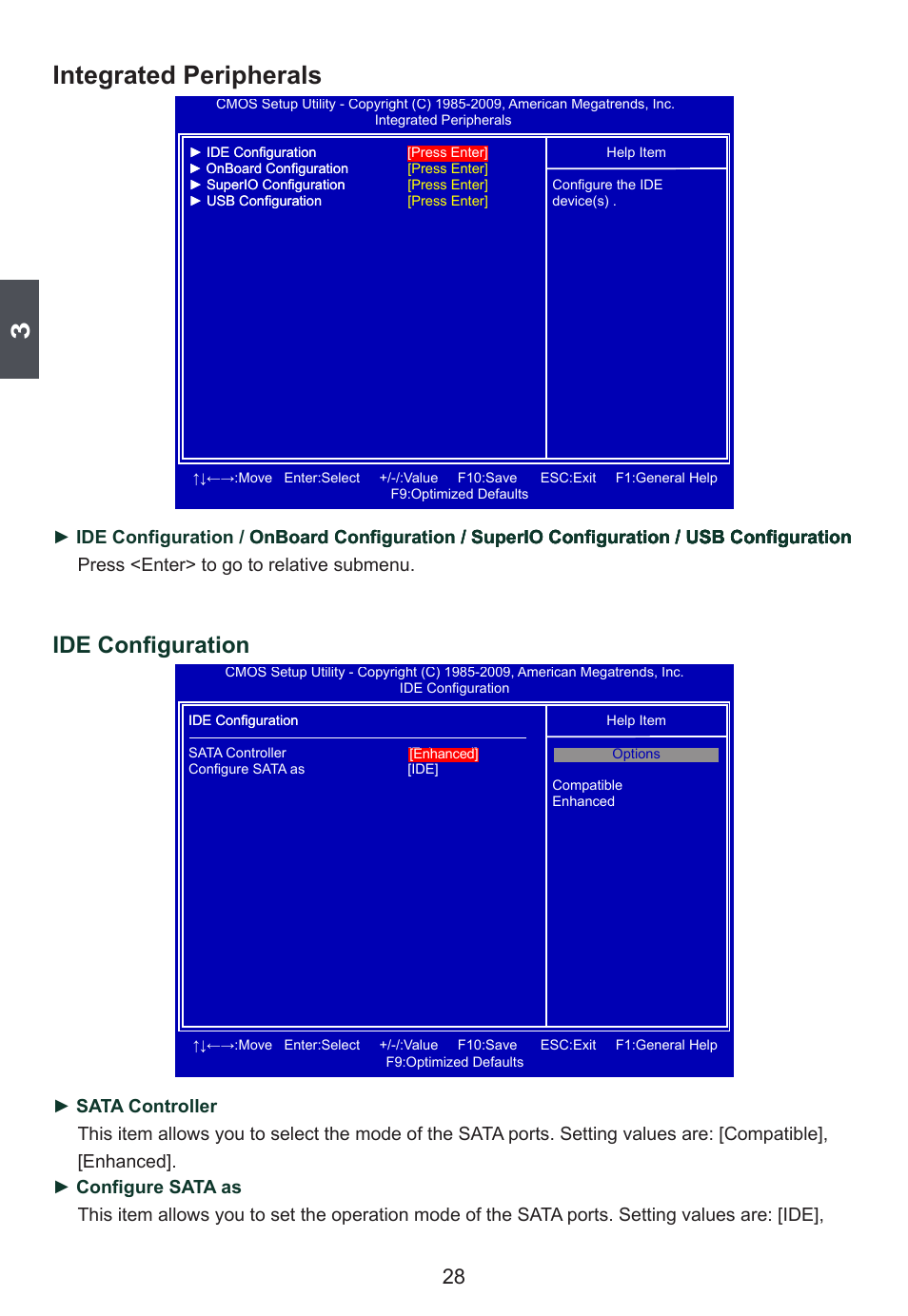 Integrated peripherals, Ide configuration | Foxconn D42S User Manual | Page 35 / 68