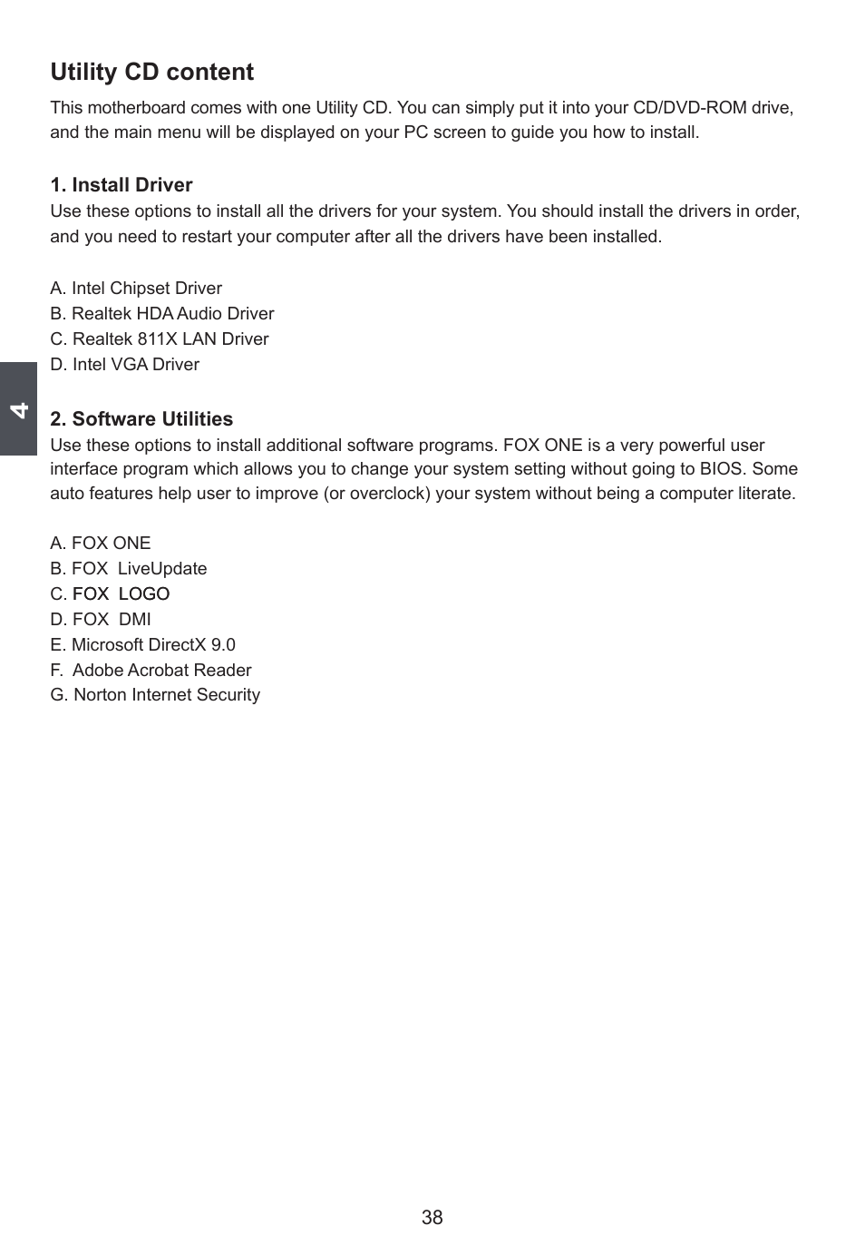 Utility cd content | Foxconn D42S User Manual | Page 45 / 68