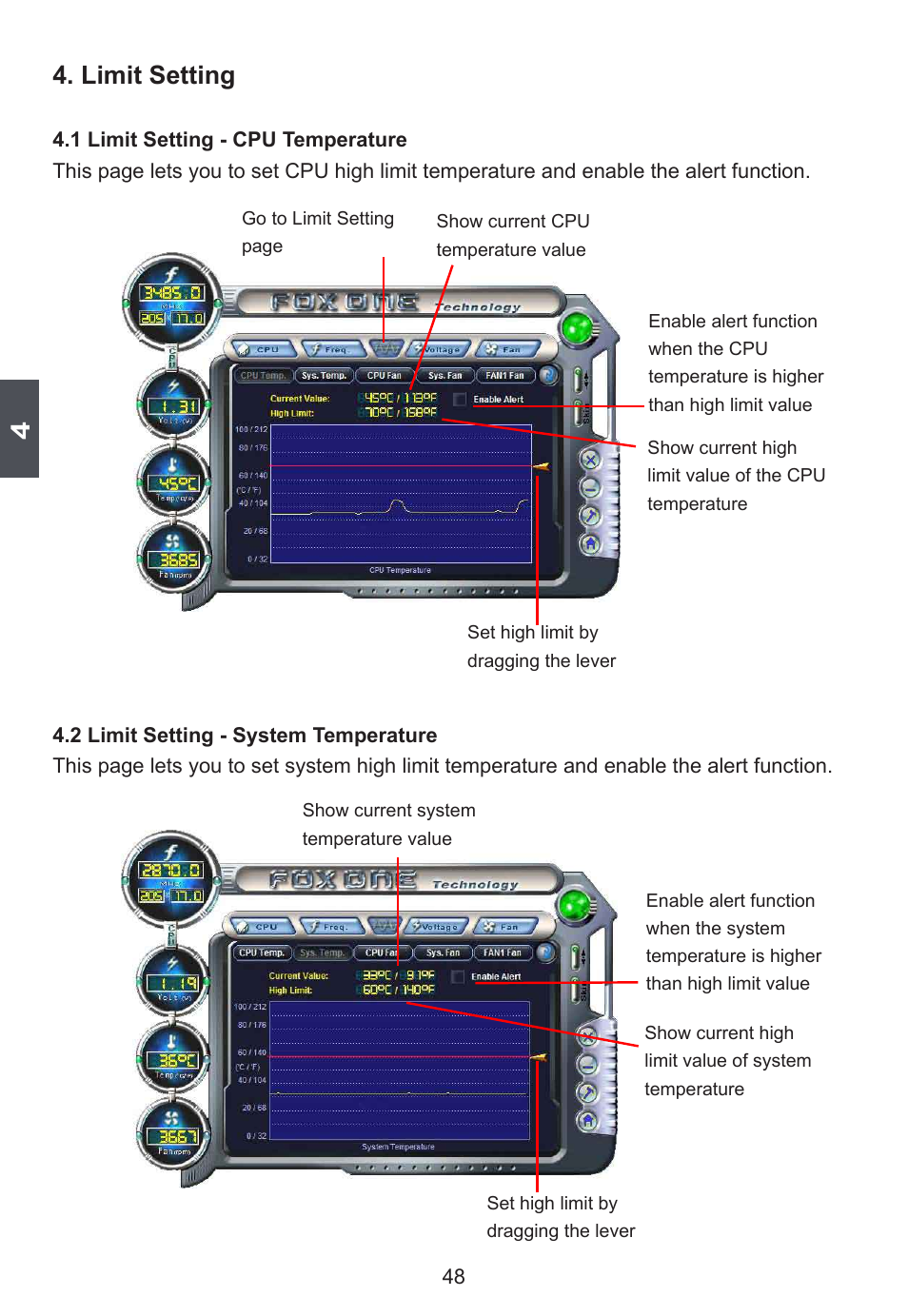 Limit setting | Foxconn D42S User Manual | Page 55 / 68