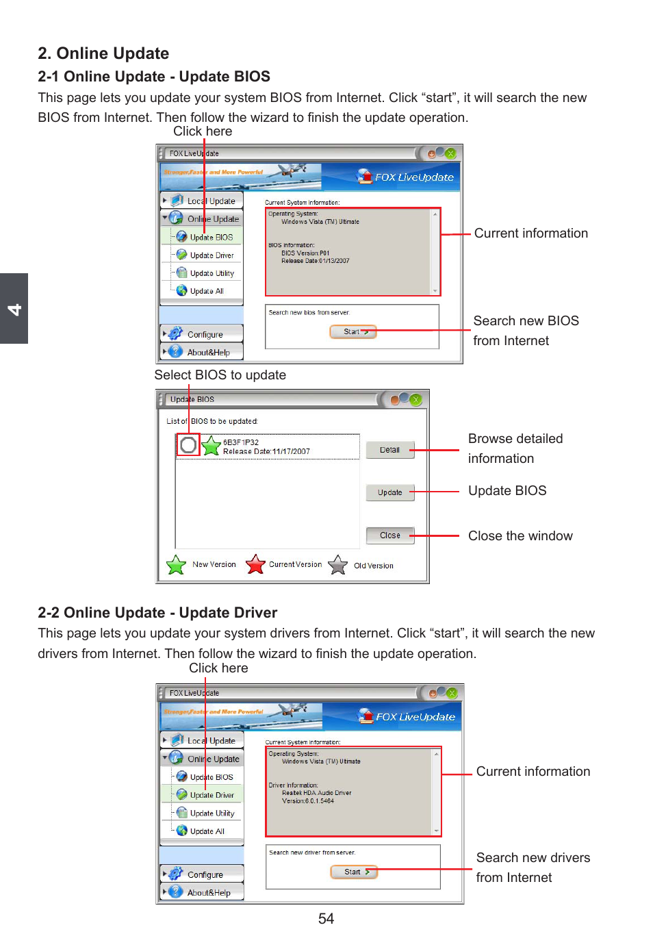 Online update | Foxconn D42S User Manual | Page 61 / 68