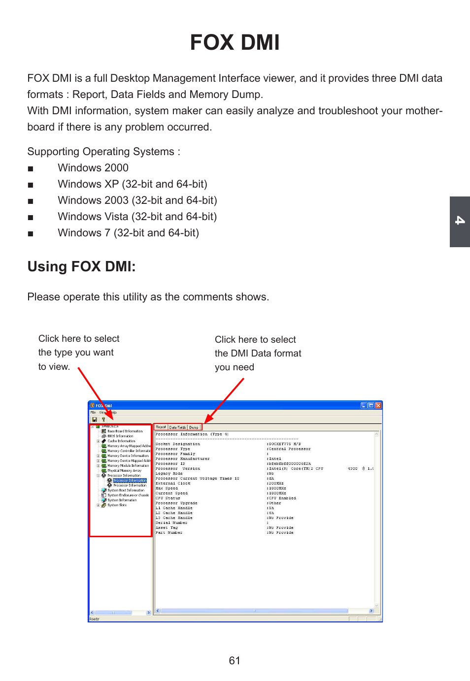Fox dmi, Using fox dmi | Foxconn D42S User Manual | Page 68 / 68