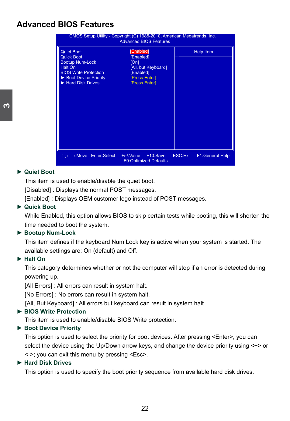 Advanced bios features | Foxconn D42S 3.0 User Manual | Page 29 / 43