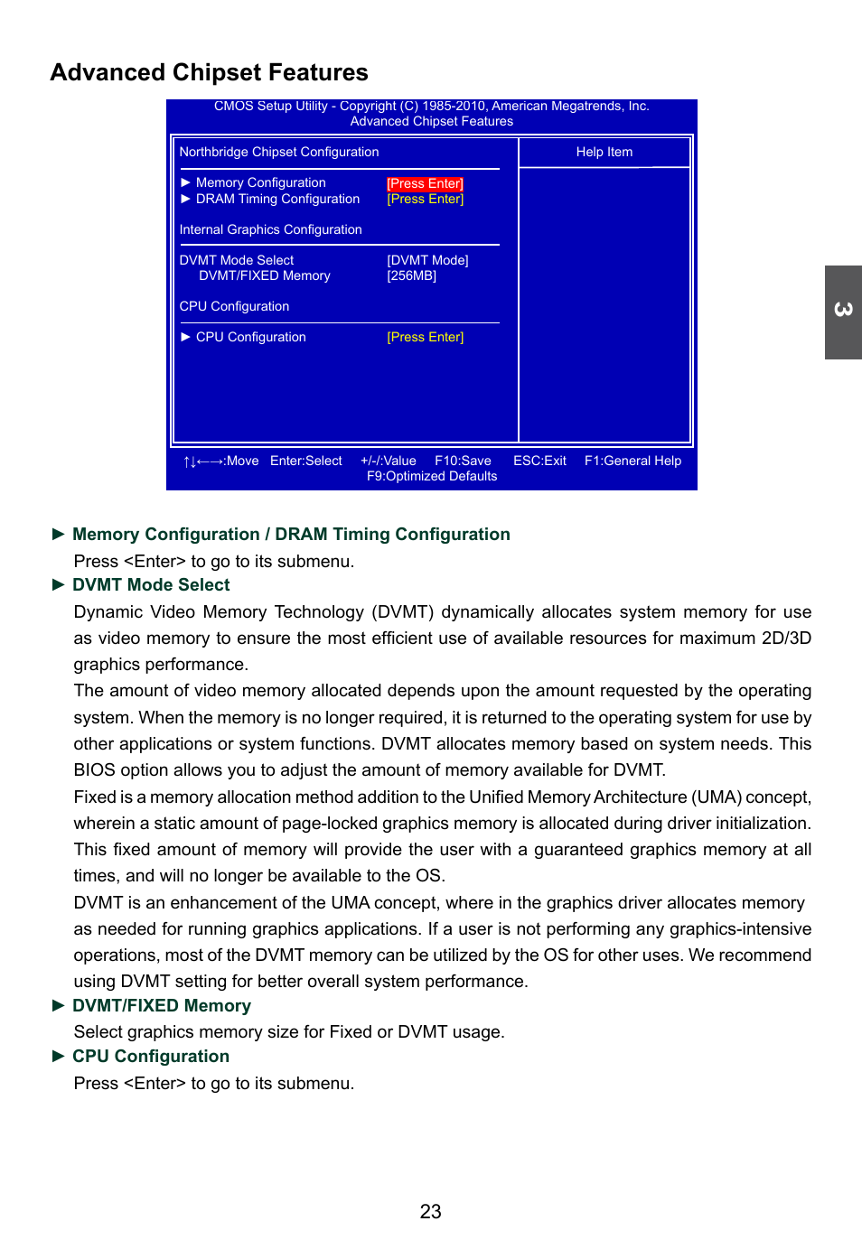 Advanced chipset features | Foxconn D42S 3.0 User Manual | Page 30 / 43