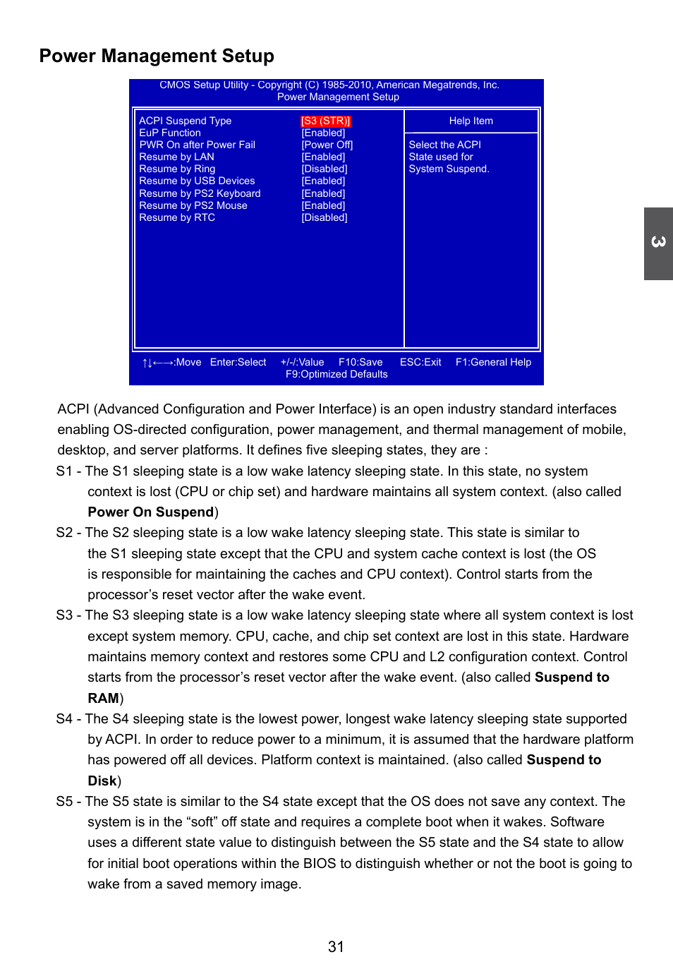 Power management setup | Foxconn D42S 3.0 User Manual | Page 38 / 43