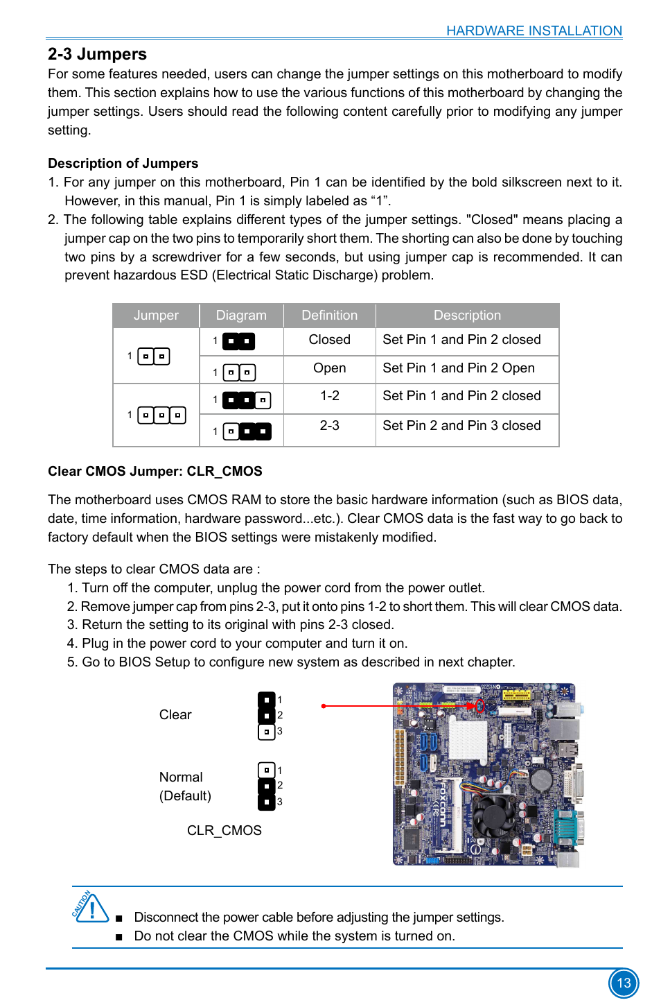 3 jumpers | Foxconn D70S Series User Manual | Page 20 / 65