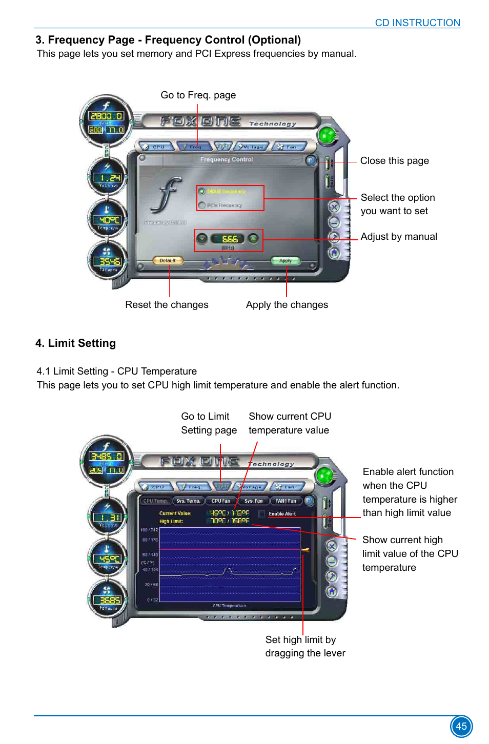 Limit setting | Foxconn D70S Series User Manual | Page 52 / 65