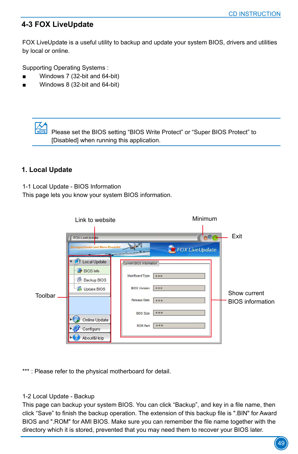 3 fox liveupdate, Local update | Foxconn D70S Series User Manual | Page 56 / 65