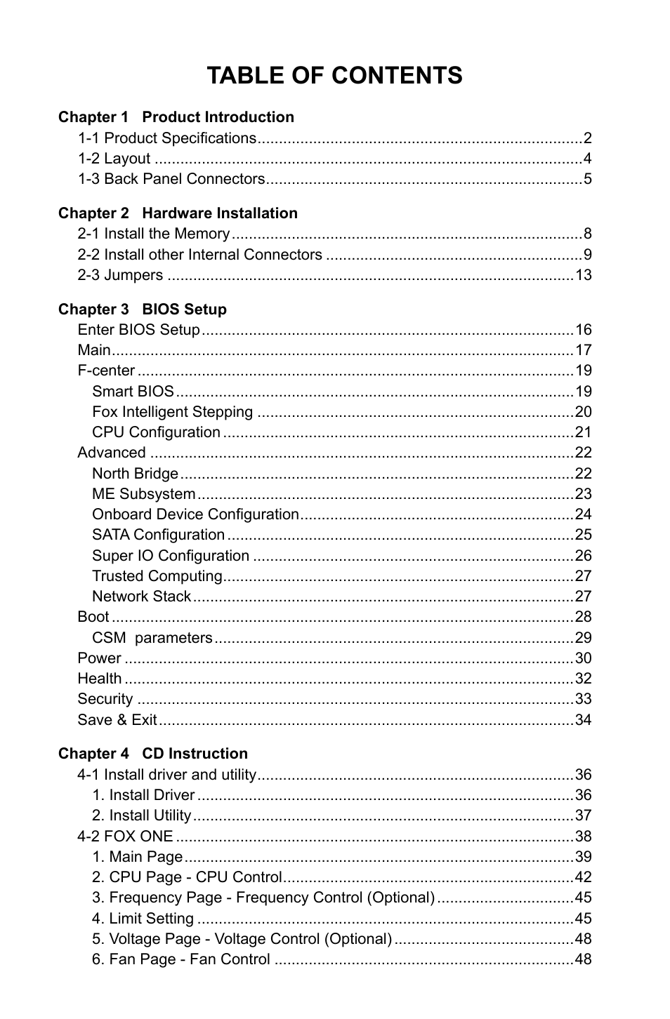 Foxconn D70S Series User Manual | Page 6 / 65