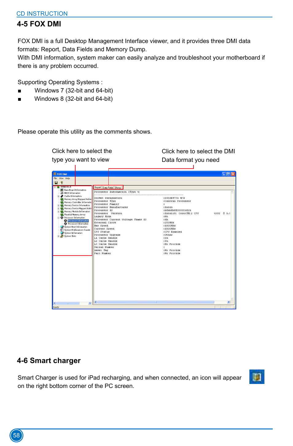 5 fox dmi, 6 smart charger, 5 fox dmi 4-6 smart charger | Foxconn D70S Series User Manual | Page 65 / 65