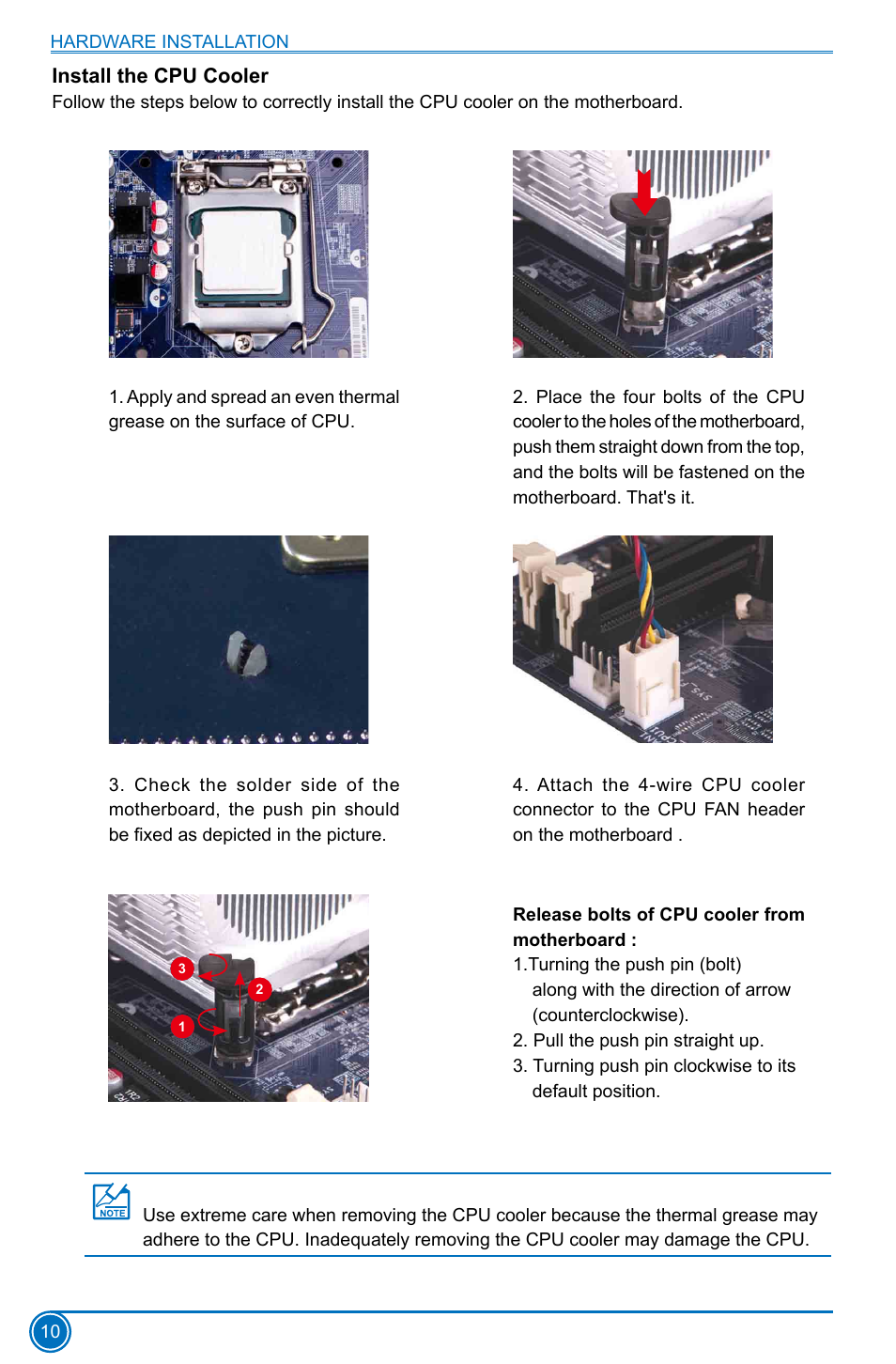 Install the cpu cooler | Foxconn H81MXV Series User Manual | Page 17 / 64