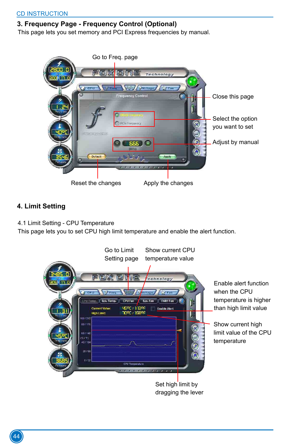 Limit setting | Foxconn H81MXV Series User Manual | Page 51 / 64