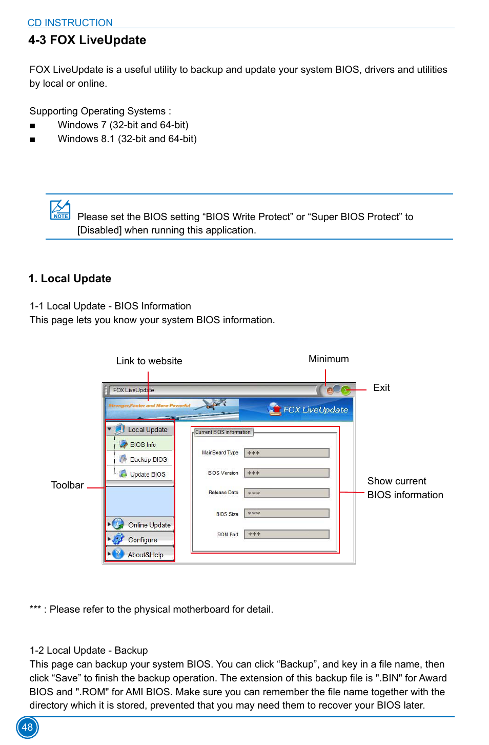 3 fox liveupdate, Local update | Foxconn H81MXV Series User Manual | Page 55 / 64