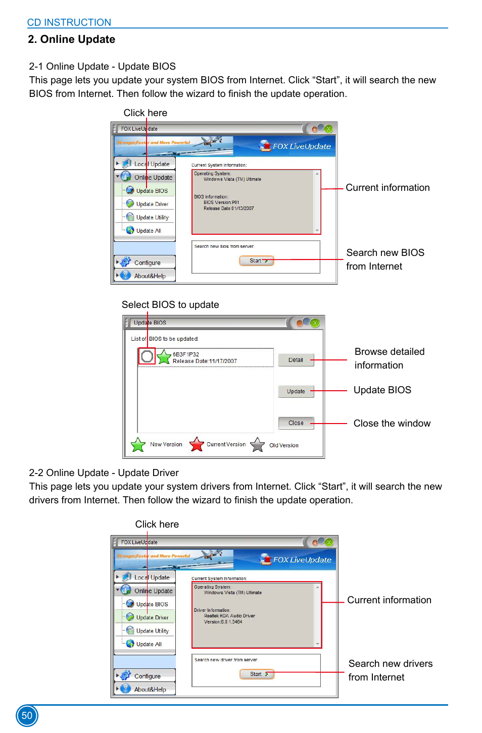 Online update | Foxconn H81MXV Series User Manual | Page 57 / 64