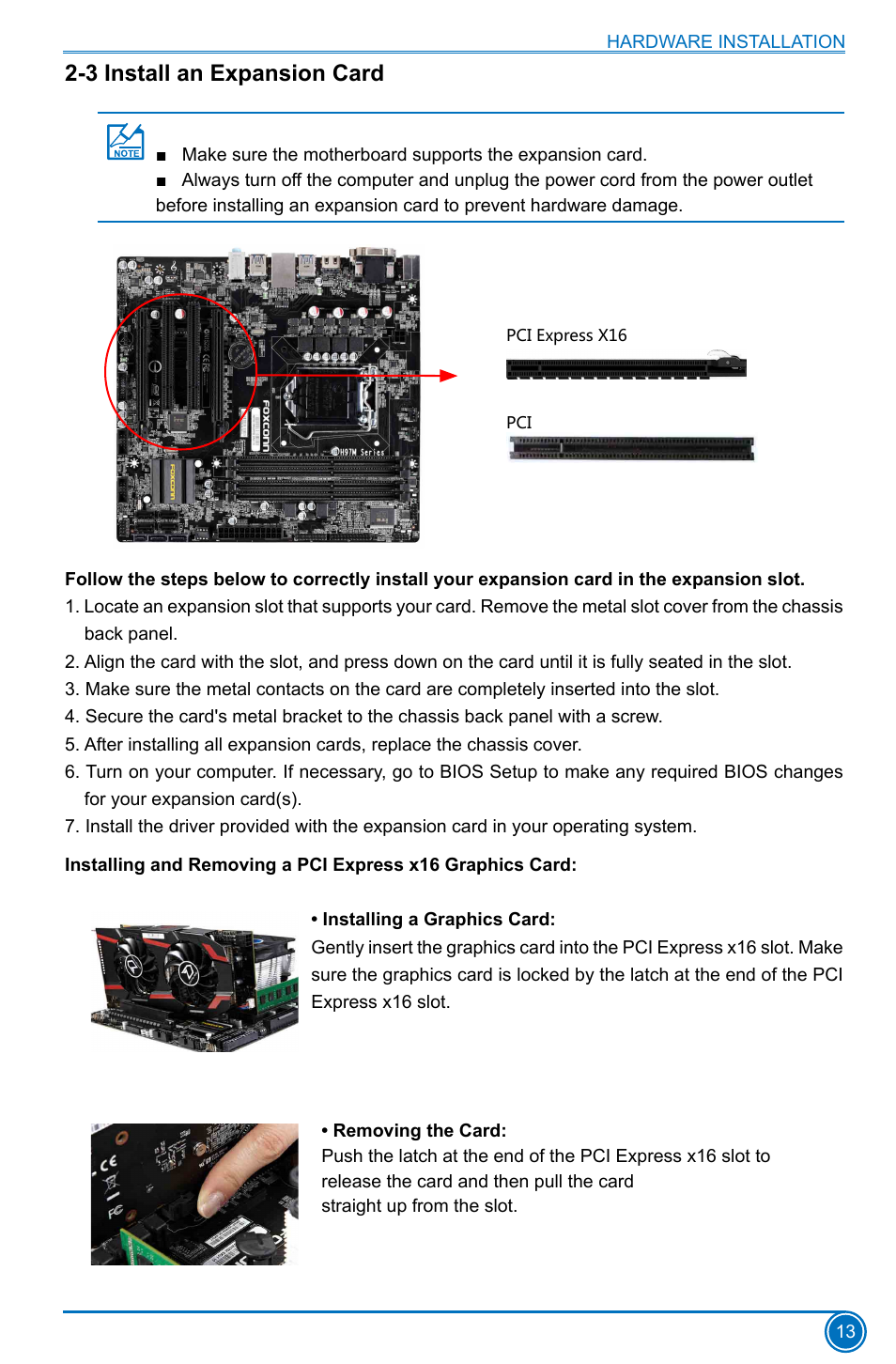 3 install an expansion card | Foxconn H97M Plus User Manual | Page 20 / 81