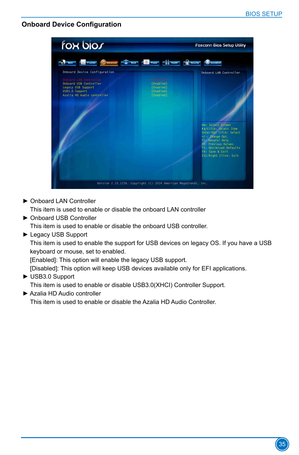 Onboard device configuration | Foxconn H97M Plus User Manual | Page 42 / 81