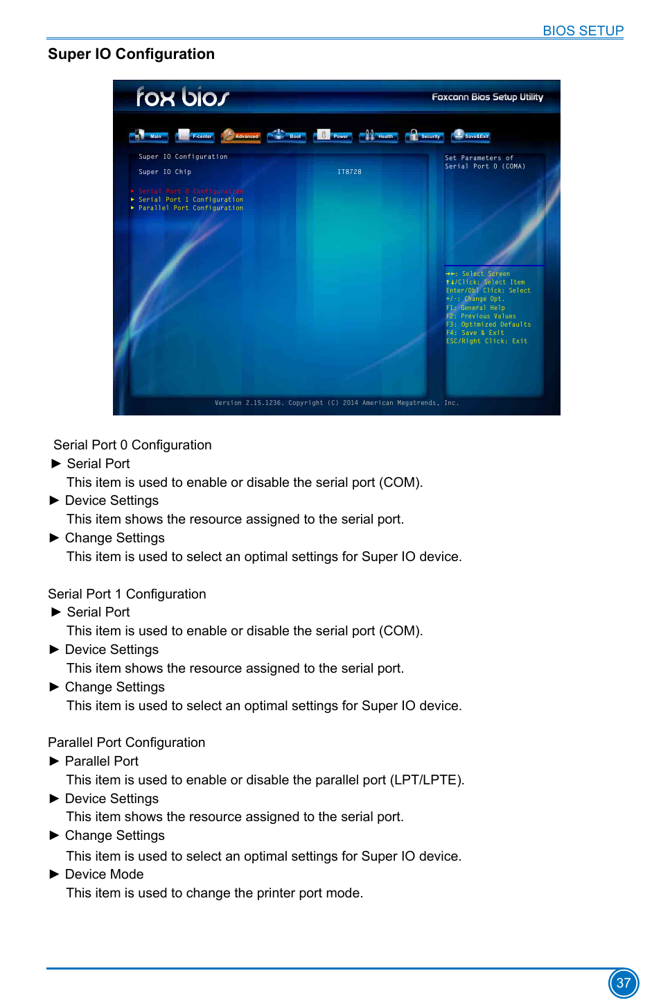 Super io configuration | Foxconn H97M Plus User Manual | Page 44 / 81