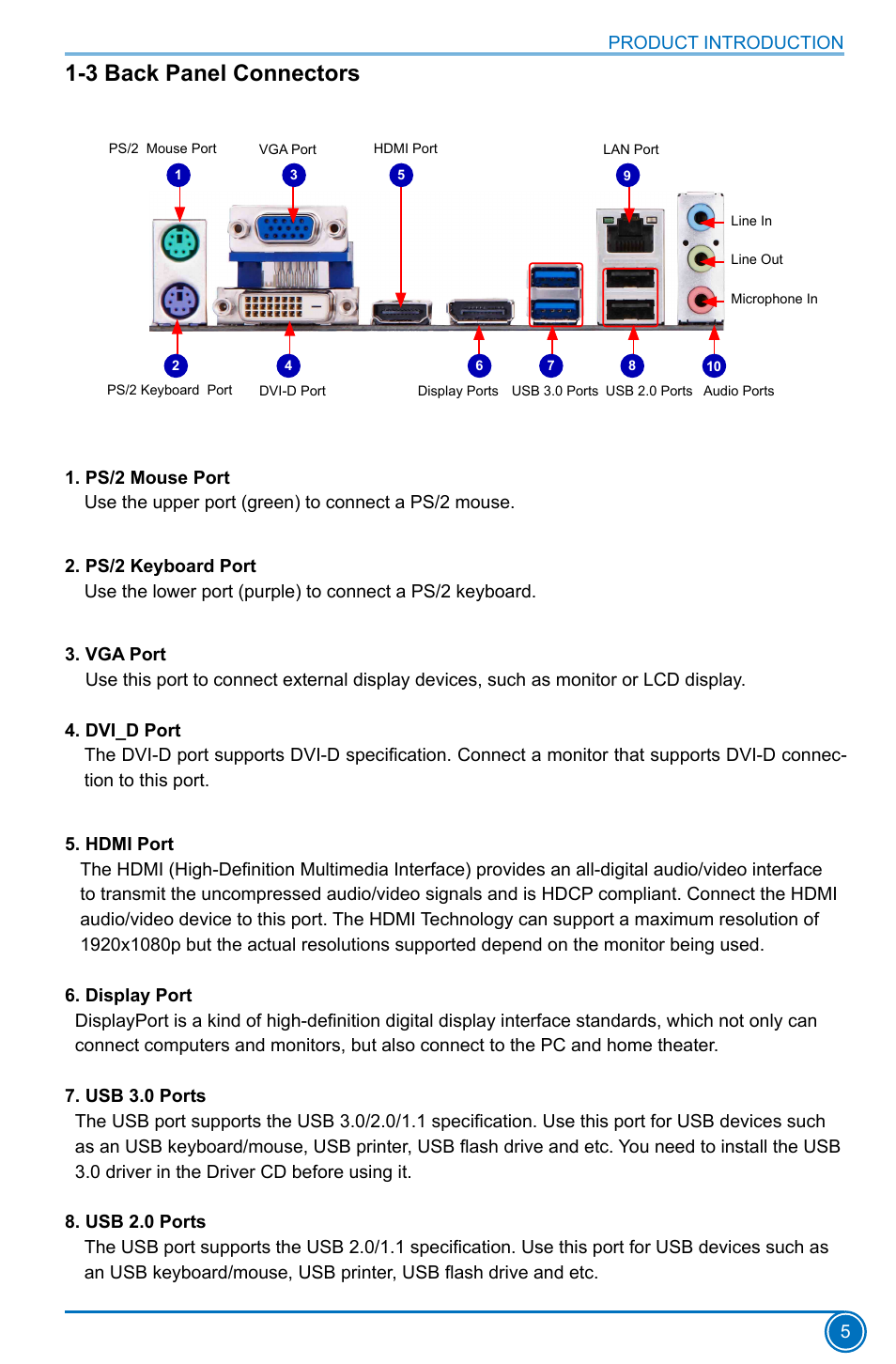 3 back panel connectors | Foxconn B75M User Manual | Page 12 / 106