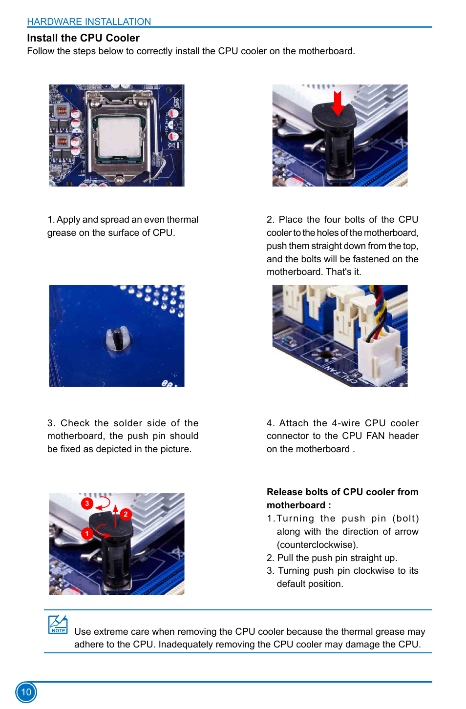 Install the cpu cooler | Foxconn B75M User Manual | Page 17 / 106