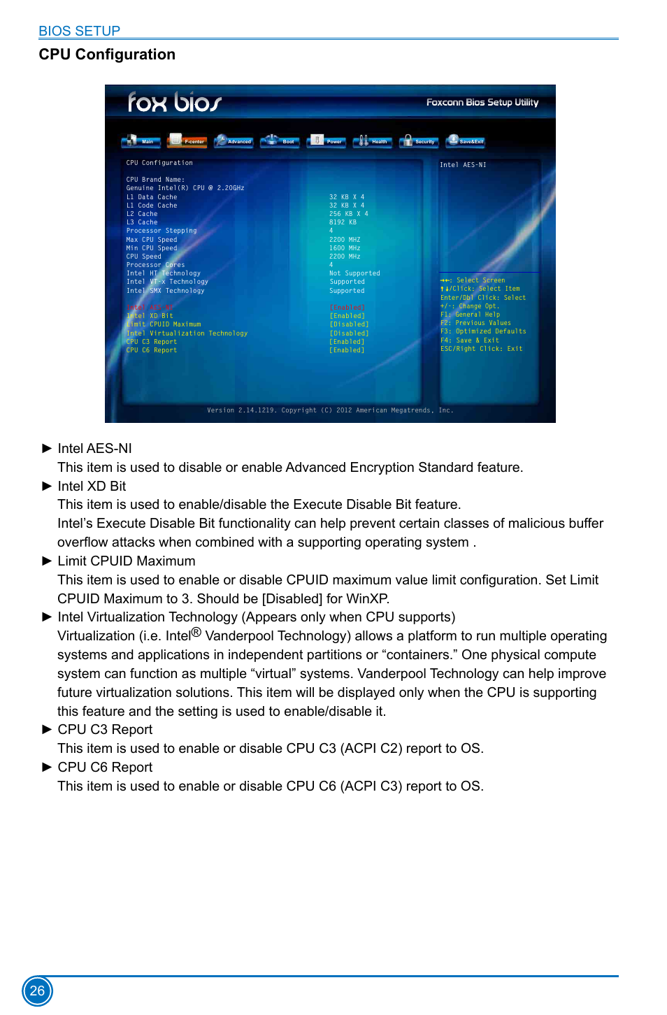 Cpu configuration | Foxconn B75M User Manual | Page 33 / 106