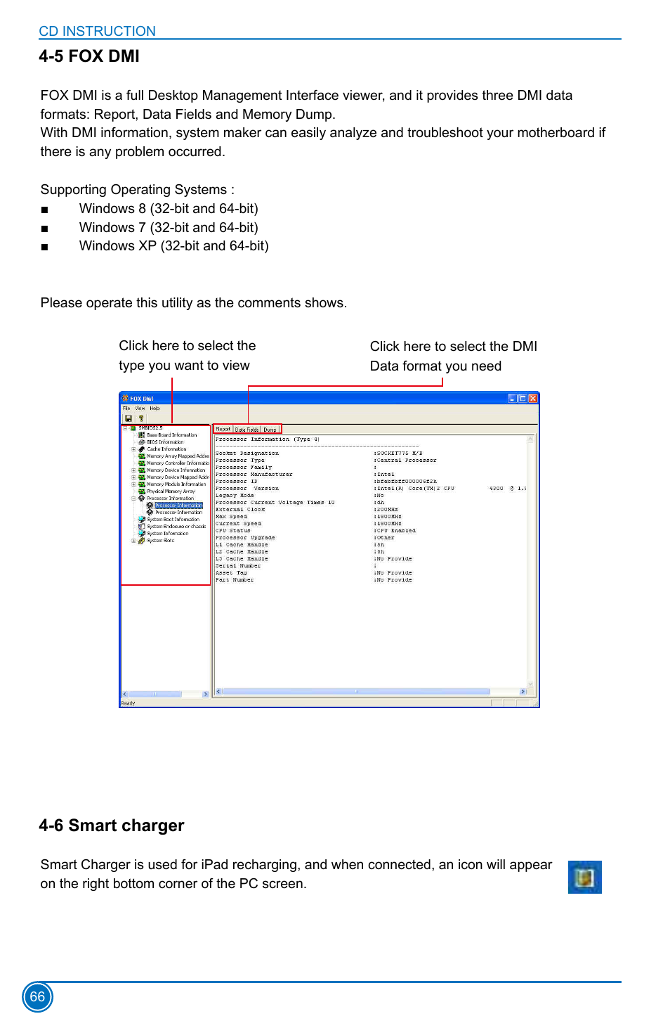 5 fox dmi, 6 smart charger, 5 fox dmi 4-6 smart charger | Foxconn B75M User Manual | Page 73 / 106