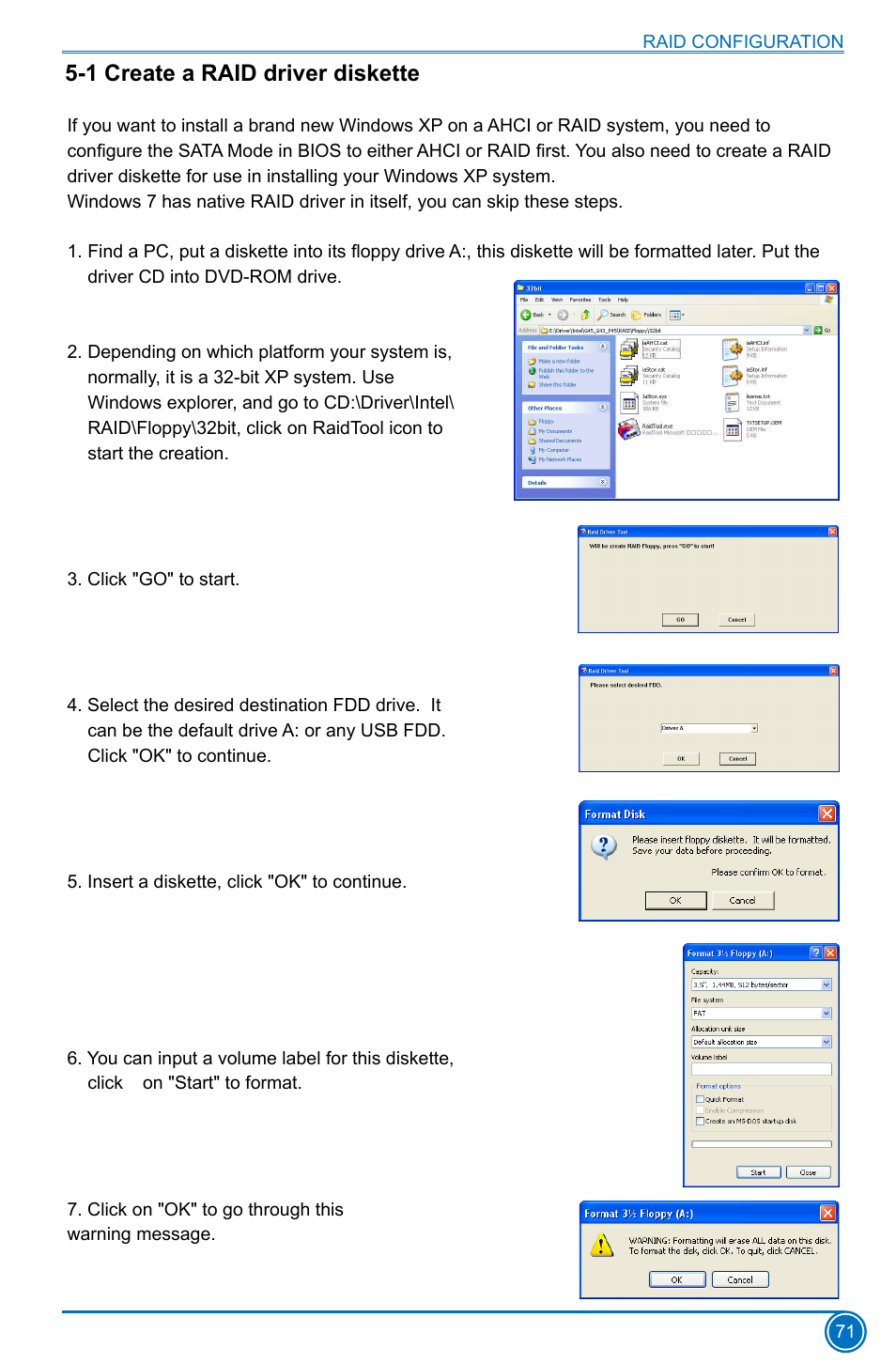 1 create a raid driver diskette | Foxconn B75M User Manual | Page 78 / 106