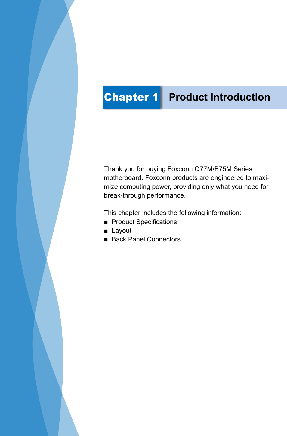 Chapter 1 product introduction | Foxconn B75M User Manual | Page 8 / 106