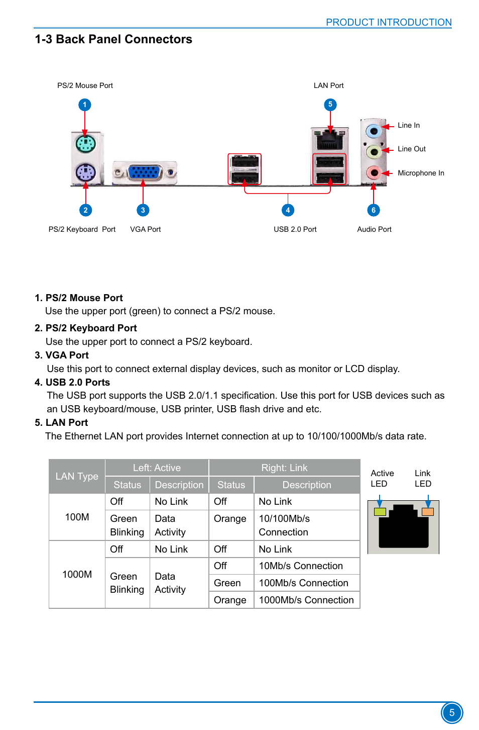 3 back panel connectors | Foxconn H61MD Series User Manual | Page 12 / 71