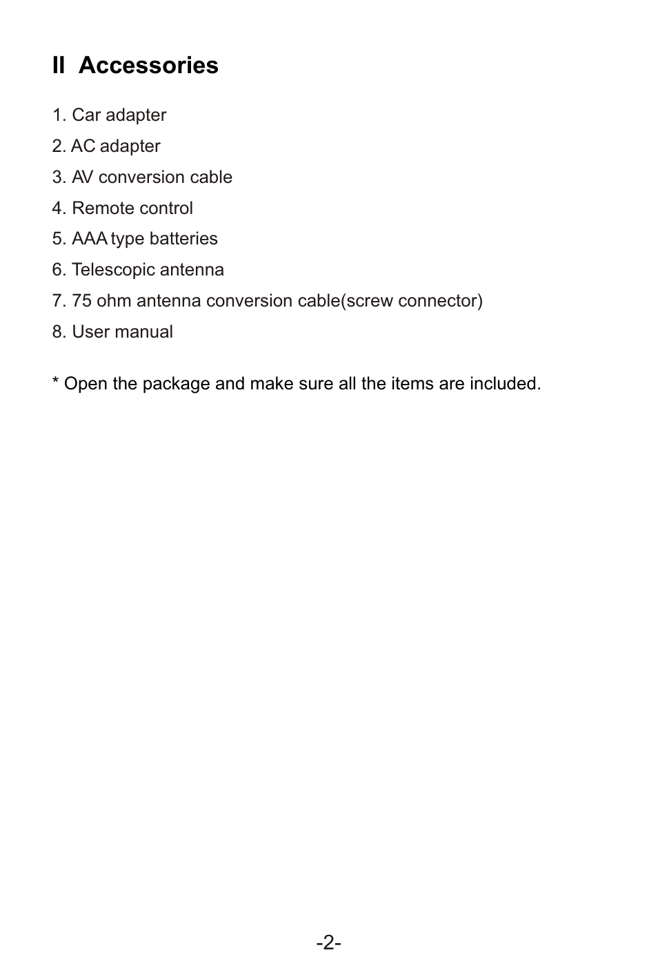 Т³гж 4, Ii accessories | Curtis LCD1105A User Manual | Page 4 / 21