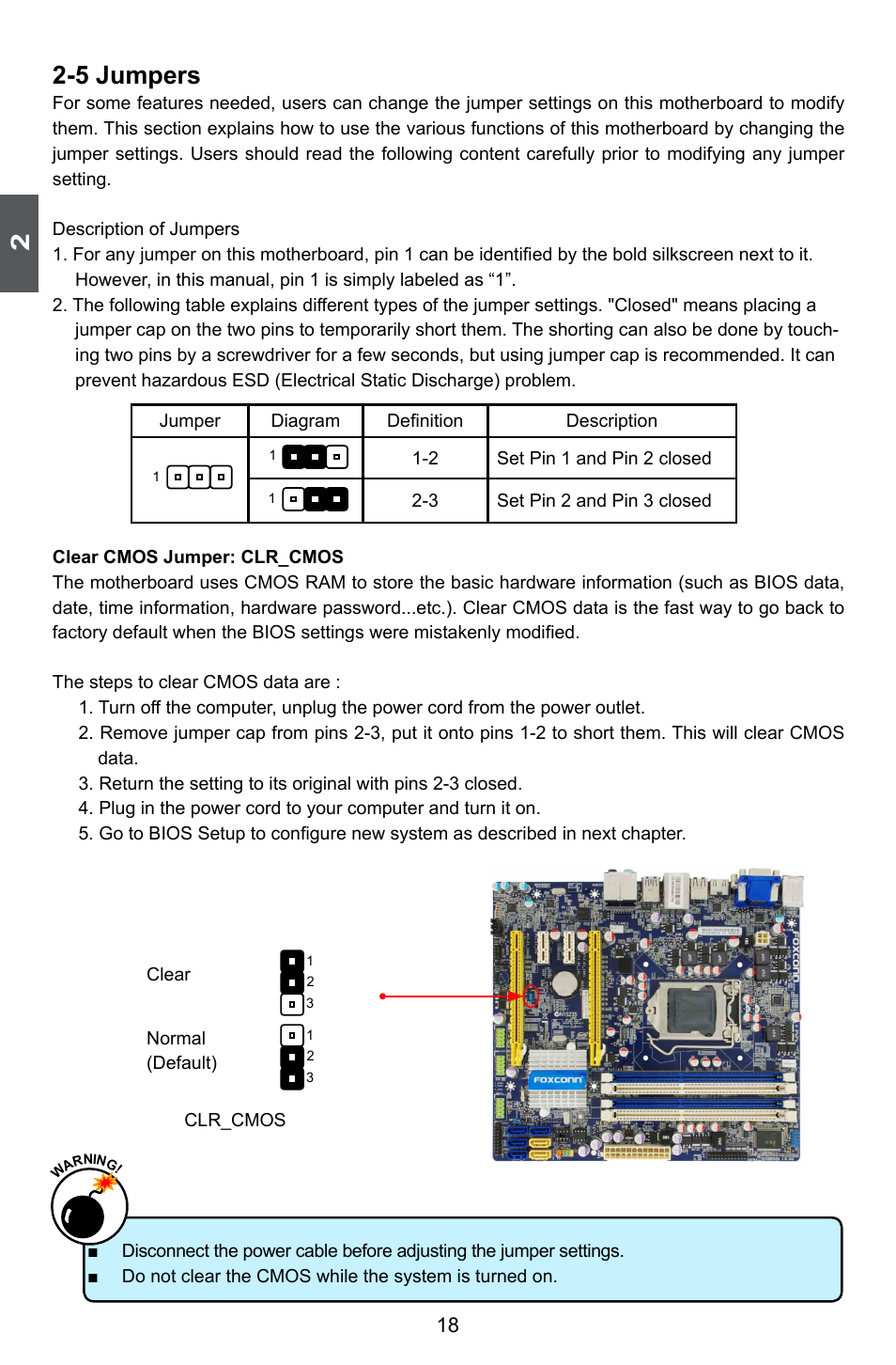 5 jumpers | Foxconn H67MP Series User Manual | Page 25 / 108