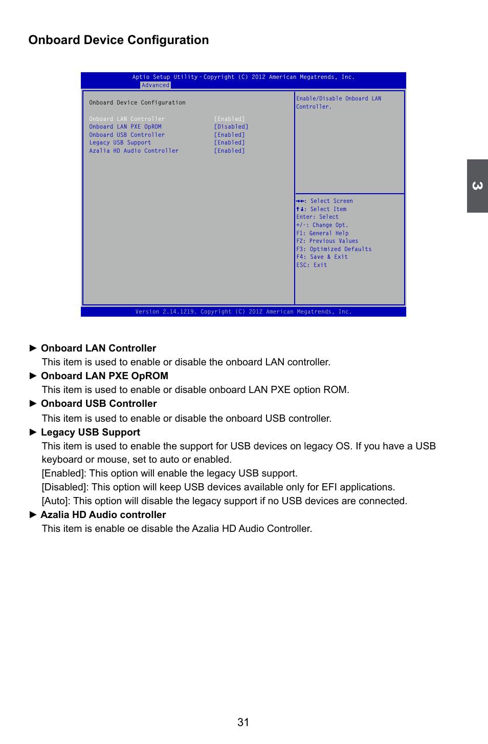 Onboard device configuration | Foxconn H67MP Series User Manual | Page 38 / 108