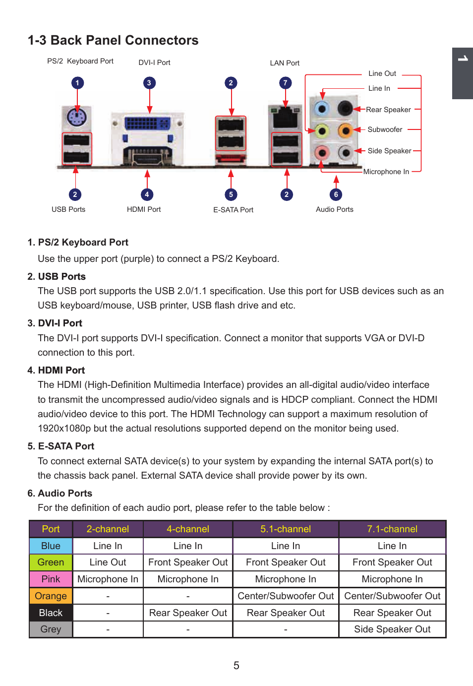 3 back panel connectors | Foxconn H67S User Manual | Page 12 / 73