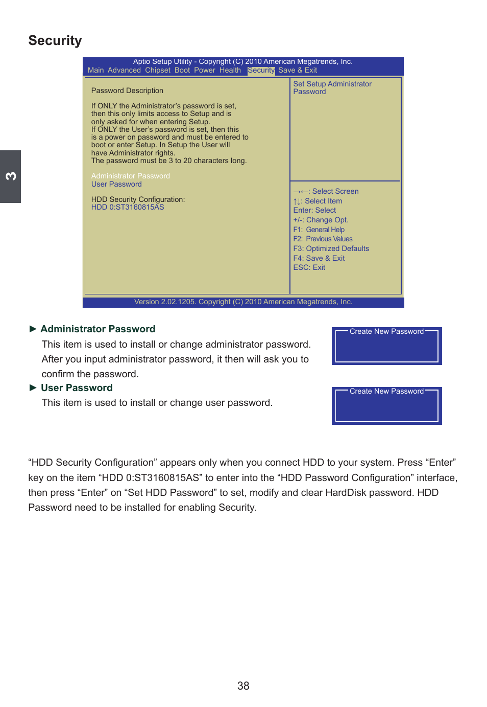 Security | Foxconn H67S User Manual | Page 45 / 73