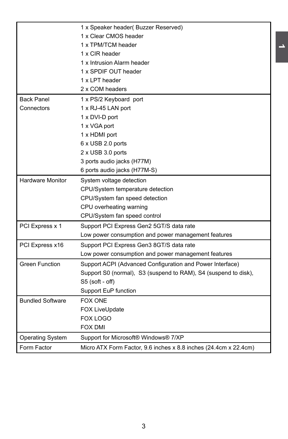 Foxconn H77M Series User Manual | Page 10 / 106