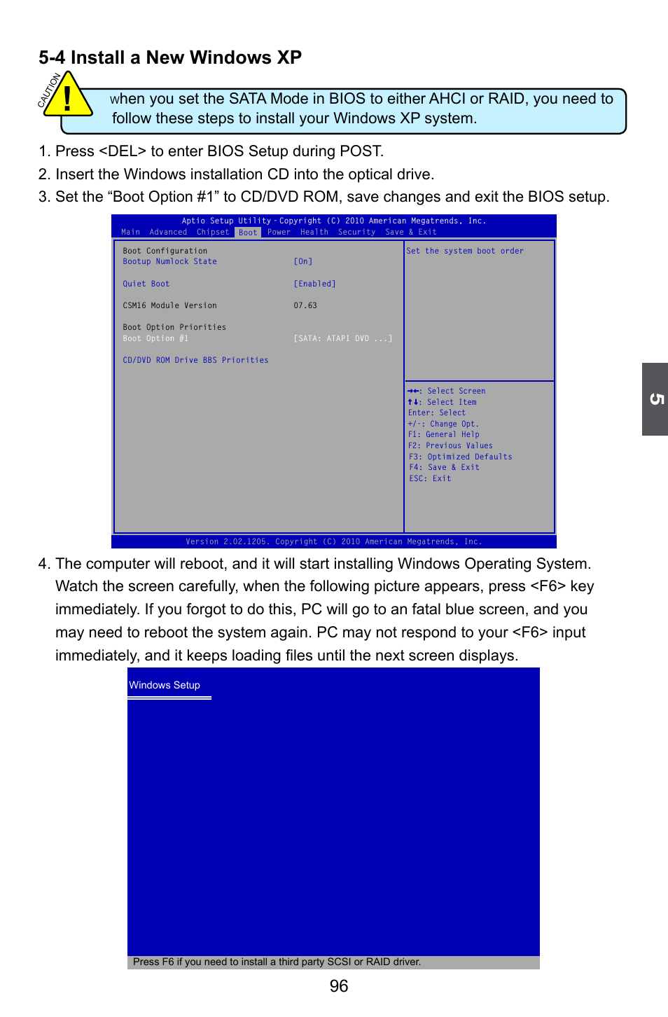 4 install a new windows xp | Foxconn H77M Series User Manual | Page 103 / 106