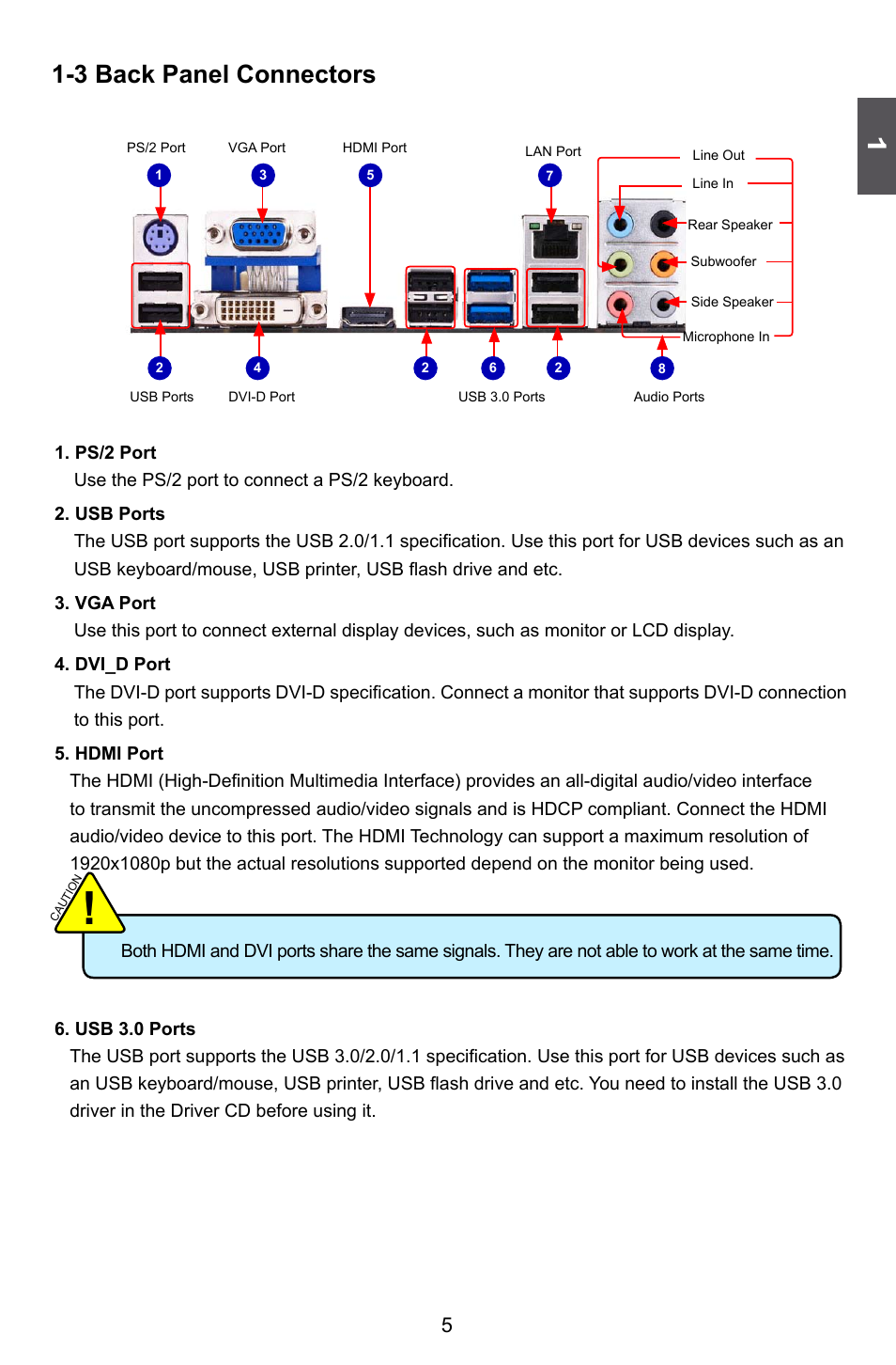 3 back panel connectors | Foxconn H77M Series User Manual | Page 12 / 106