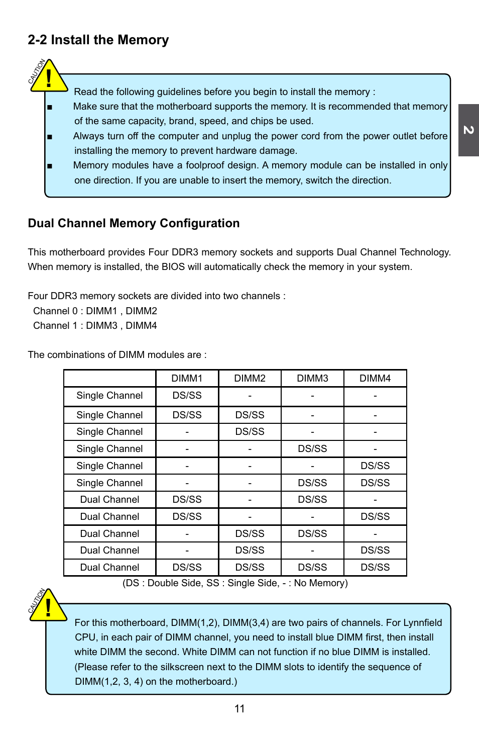 2 install the memory | Foxconn H77M Series User Manual | Page 18 / 106