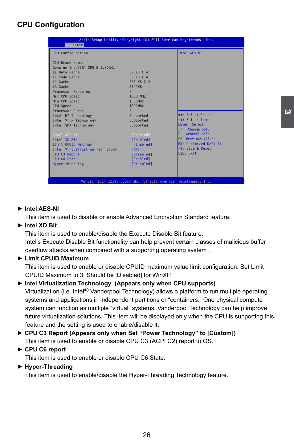 Cpu configuration | Foxconn H77M Series User Manual | Page 33 / 106