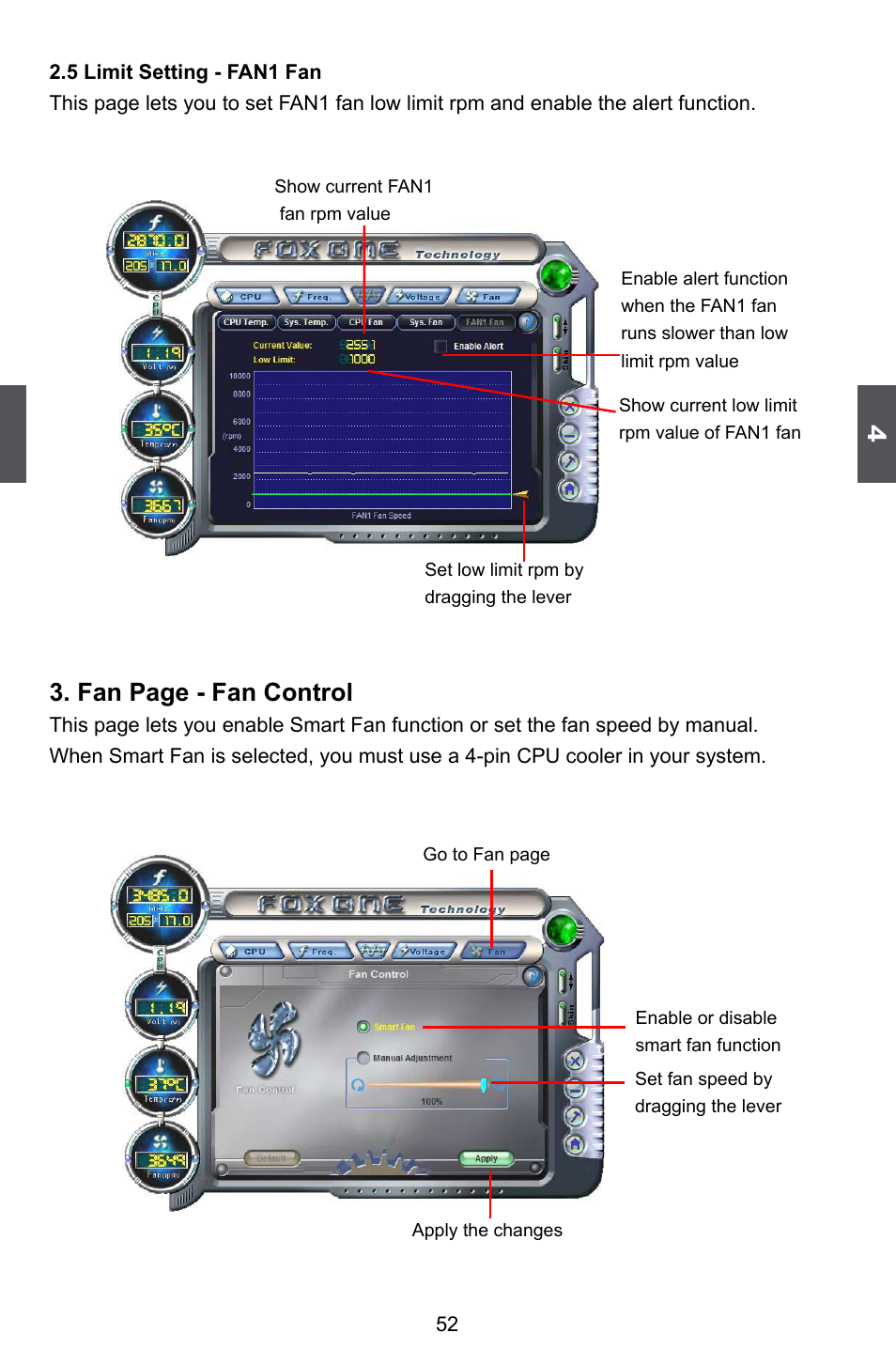 Fan page - fan control | Foxconn H77M Series User Manual | Page 59 / 106