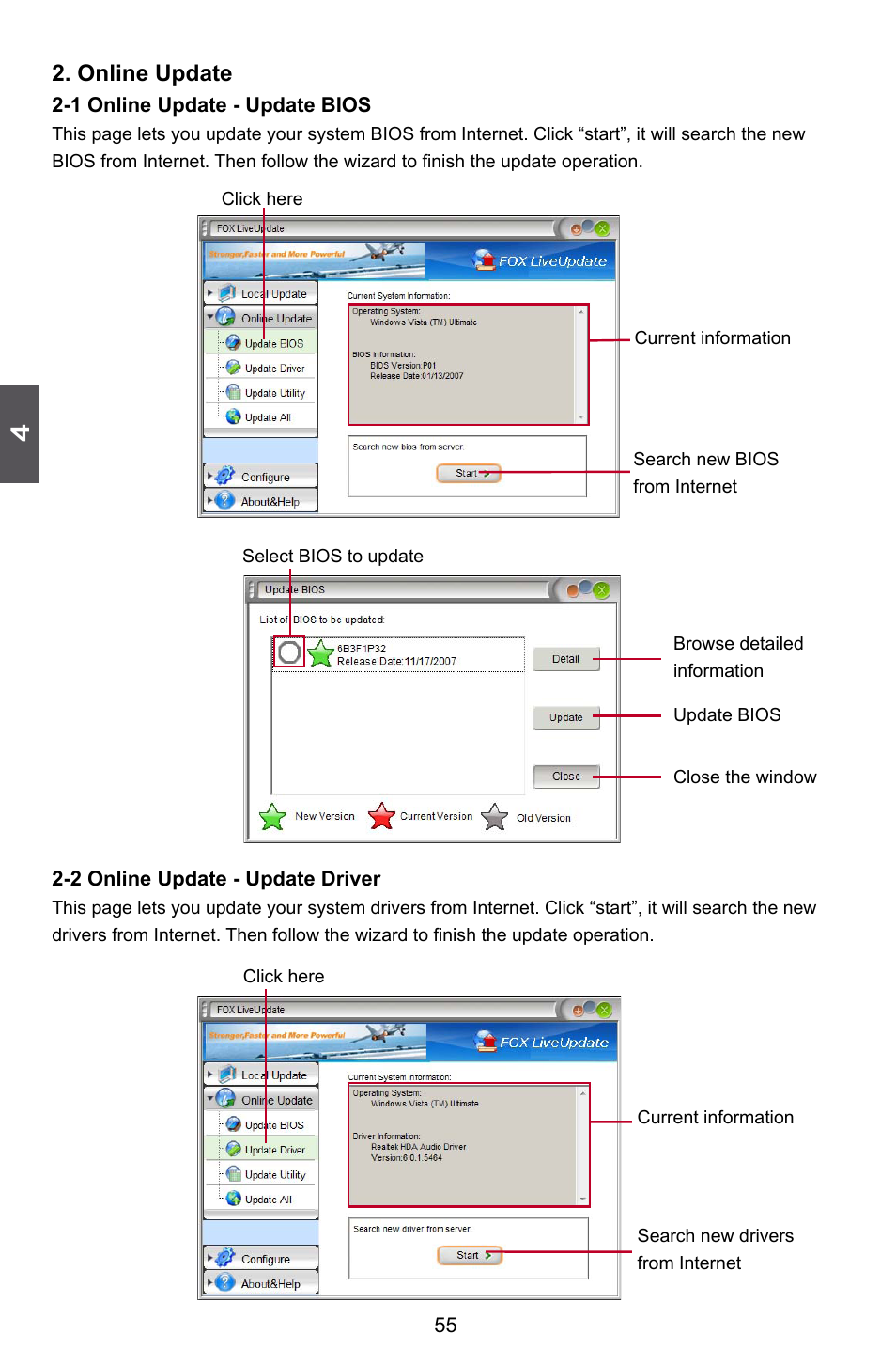 Online update | Foxconn H77M Series User Manual | Page 62 / 106