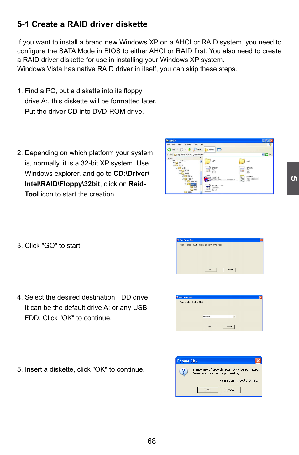 1 create a raid driver diskette | Foxconn H77M Series User Manual | Page 75 / 106