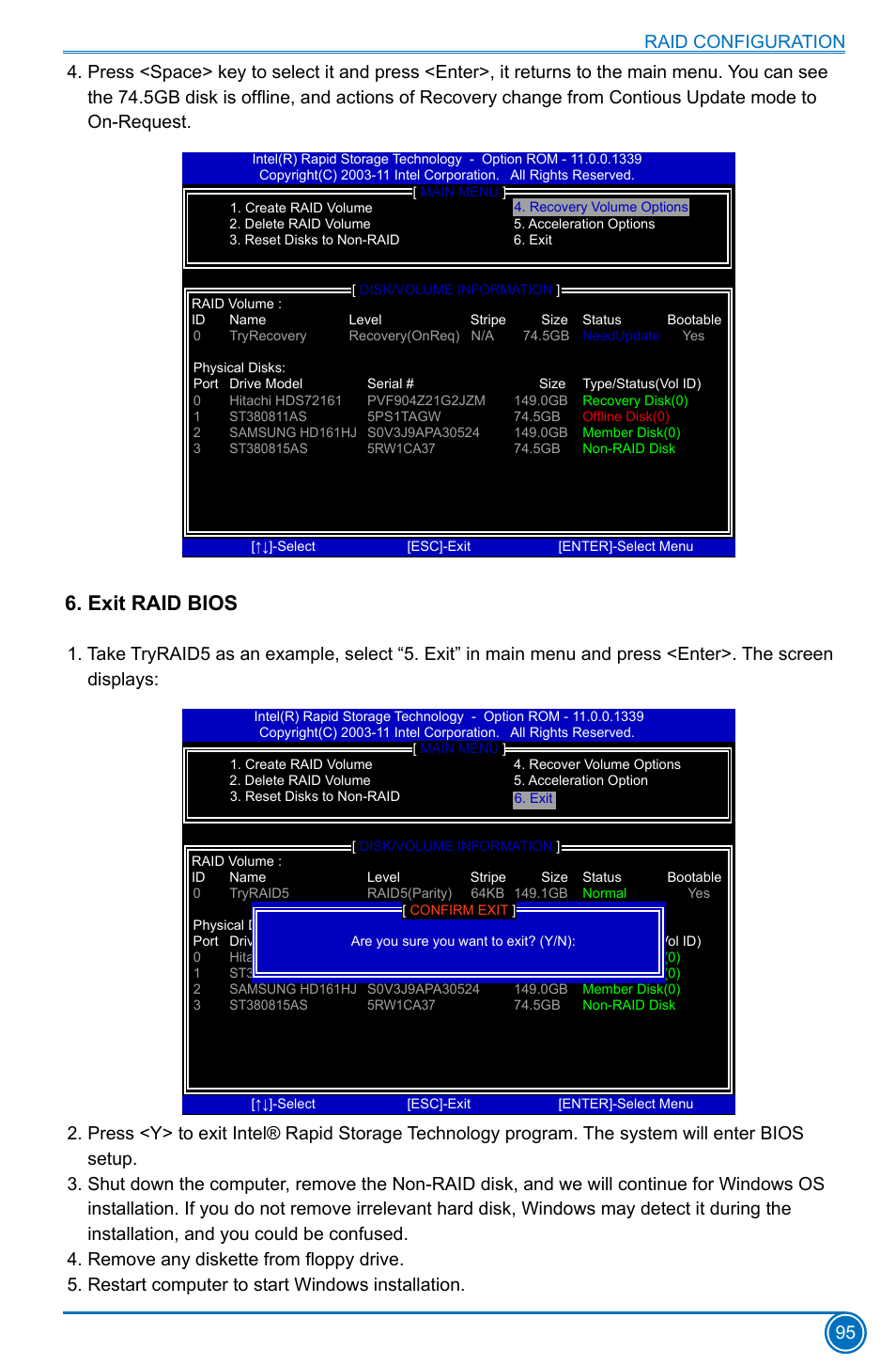 Exit raid bios | Foxconn H77MXV Series User Manual | Page 102 / 106