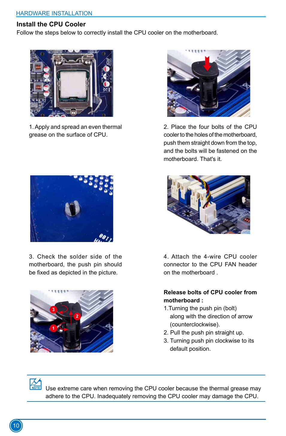 Install the cpu cooler | Foxconn H77MXV Series User Manual | Page 17 / 106