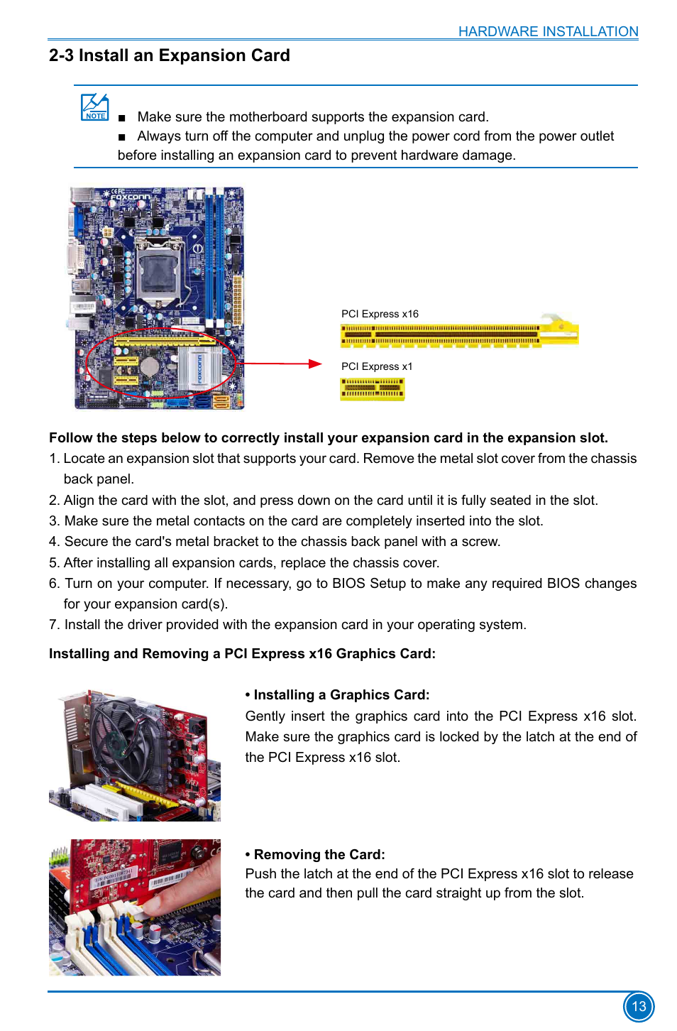 3 install an expansion card | Foxconn H77MXV Series User Manual | Page 20 / 106