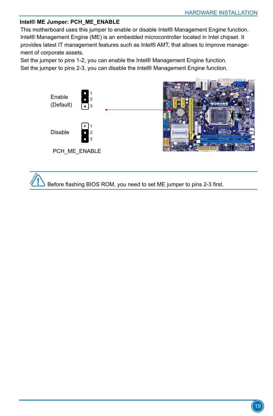 Enable (default), Disable, Pch_me_enable | Foxconn H77MXV Series User Manual | Page 26 / 106