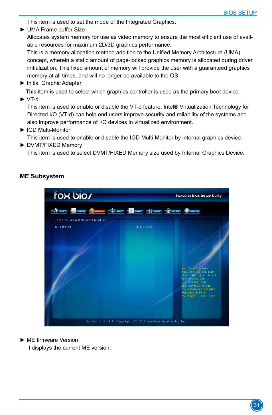 Me subsystem | Foxconn H77MXV Series User Manual | Page 38 / 106