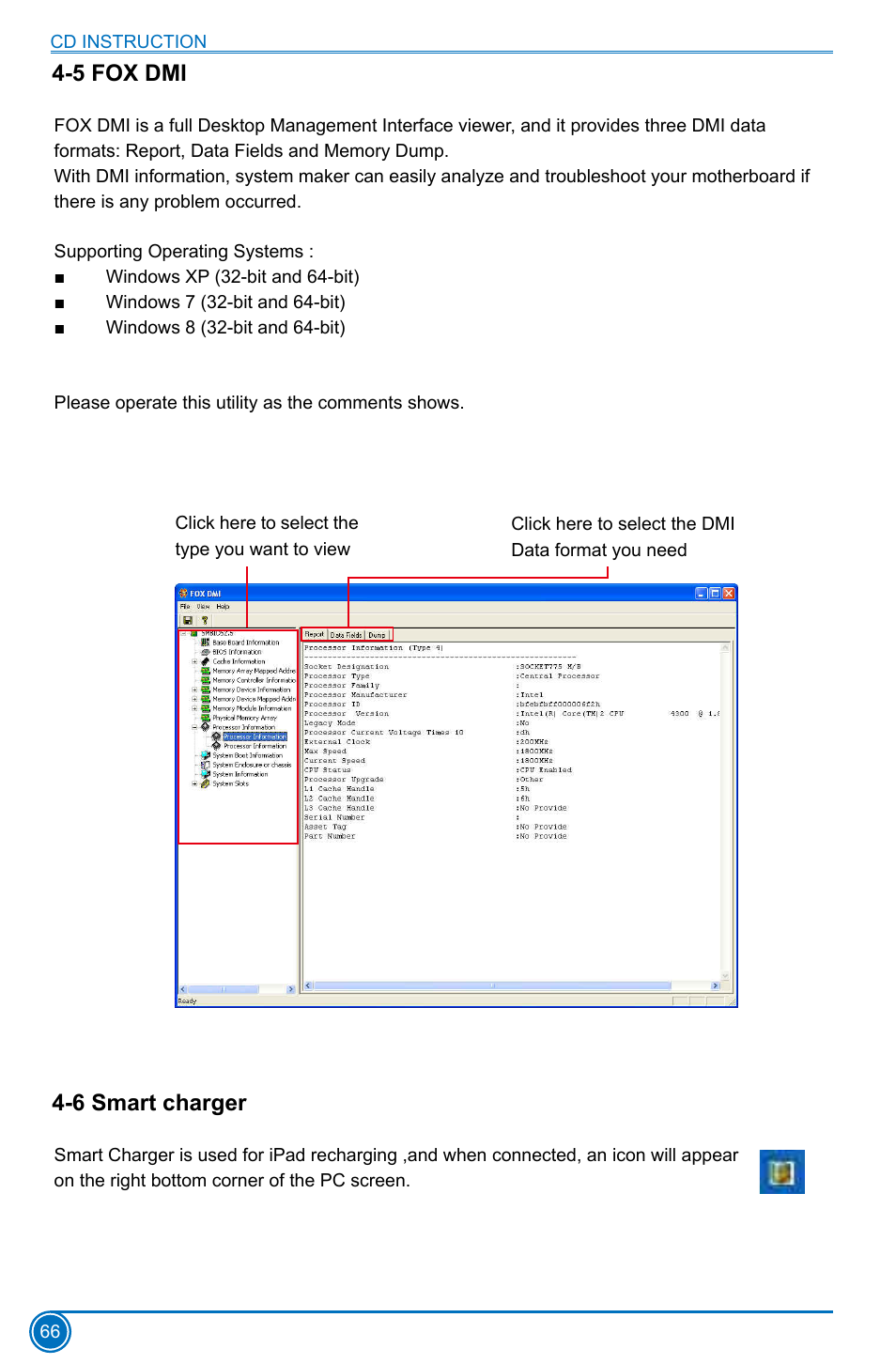 5 fox dmi, 6 smart charger, 5 fox dmi 4-6 smart charger | Foxconn H77MXV Series User Manual | Page 73 / 106