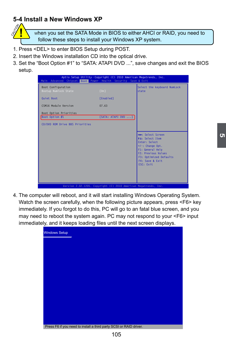 4 install a new windows xp | Foxconn P67A Series User Manual | Page 112 / 115