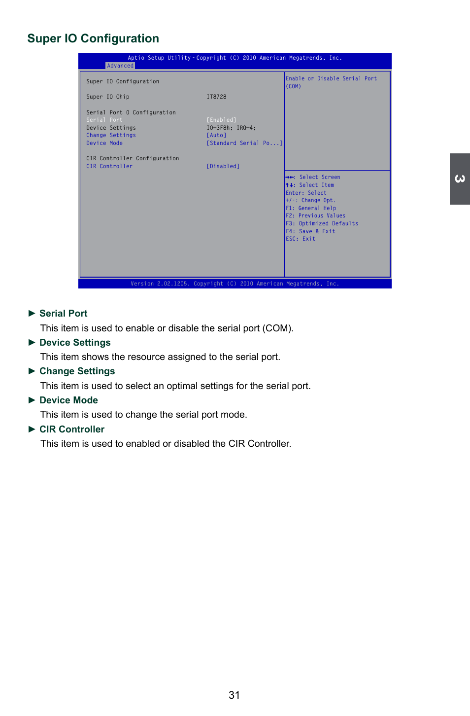 Super io configuration | Foxconn P67A Series User Manual | Page 38 / 115