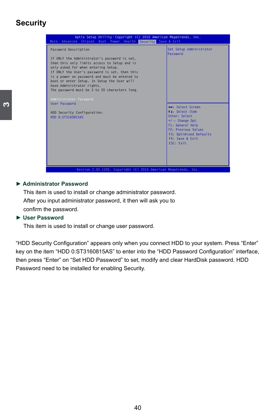 Security | Foxconn P67A Series User Manual | Page 47 / 115