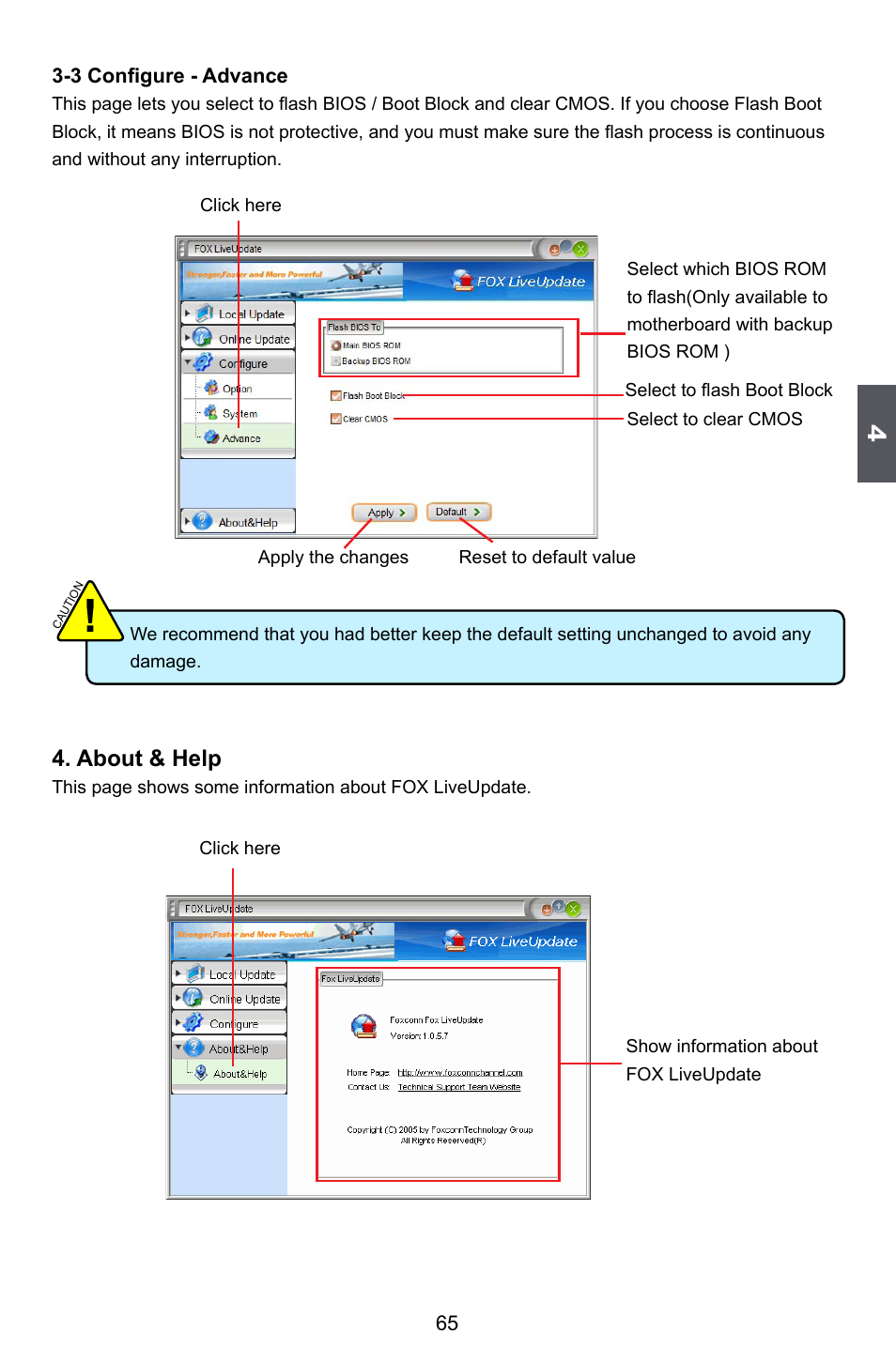 About & help | Foxconn P67A Series User Manual | Page 72 / 115